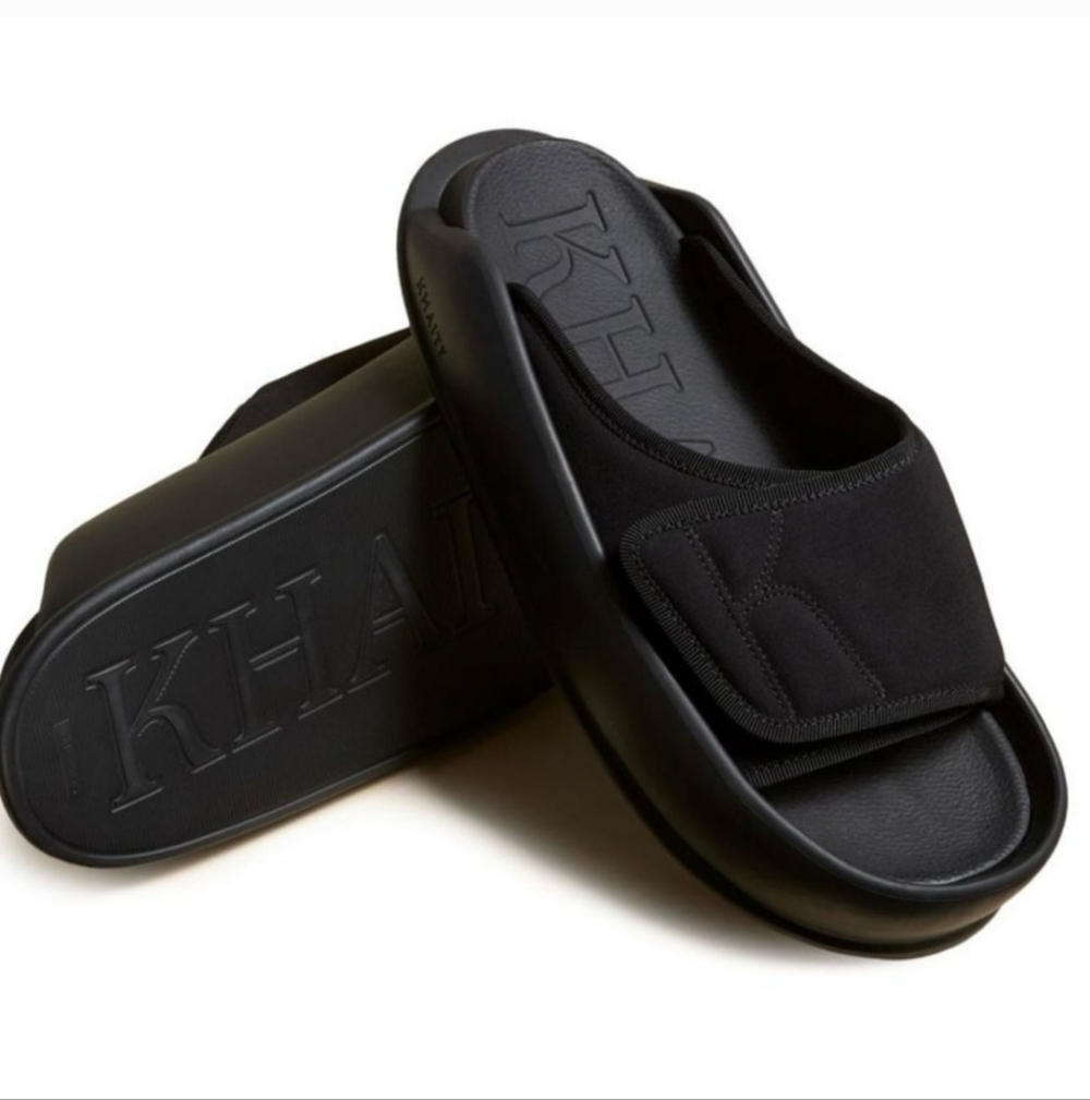 KHAITE Black The Rockaway pool slides Size 41